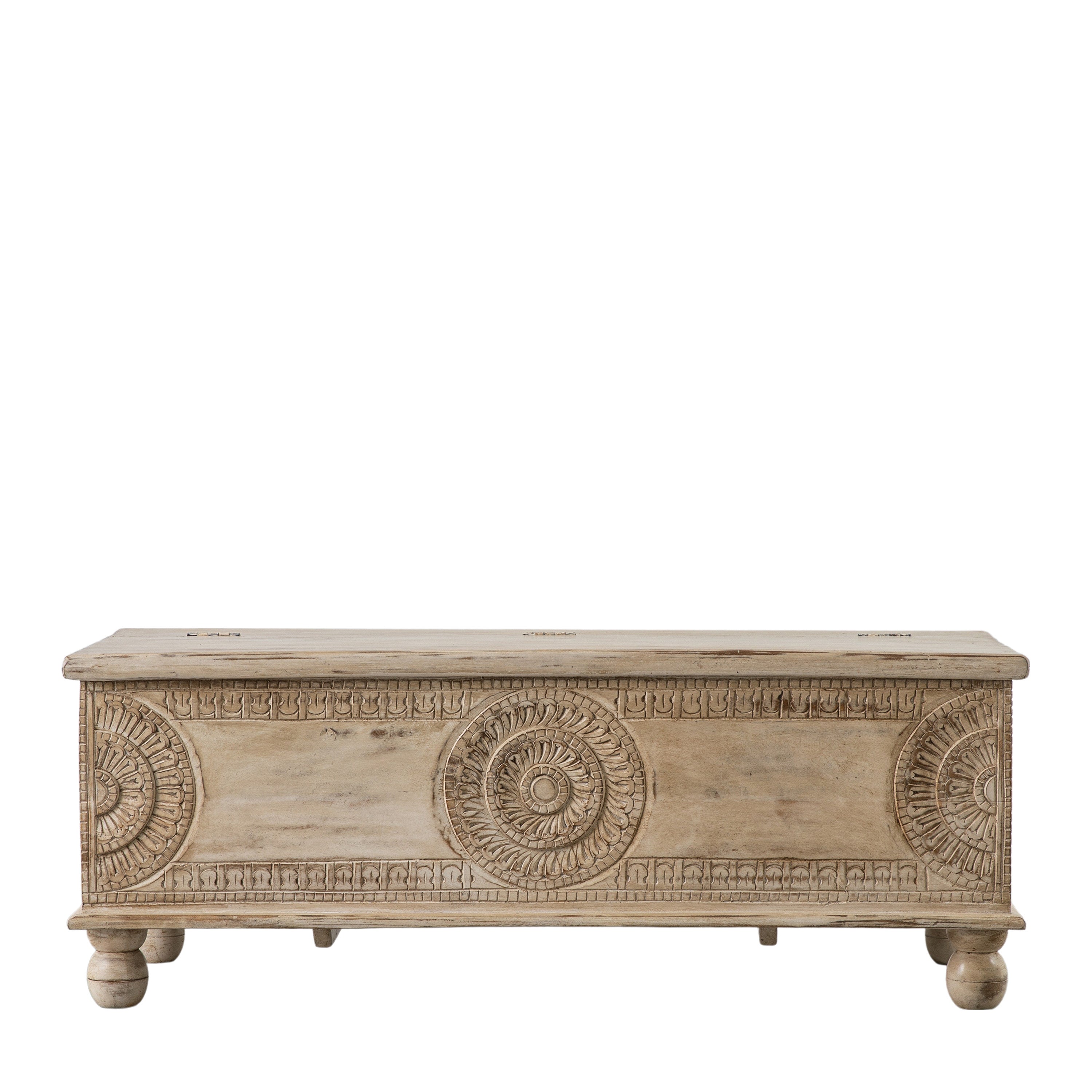 Aldo Natural Mango Wood Artisan Storage Bench